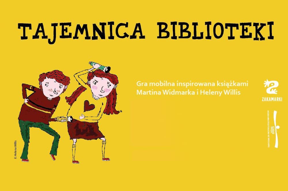 Plakat gry mobilnej tajemnice biblioteki