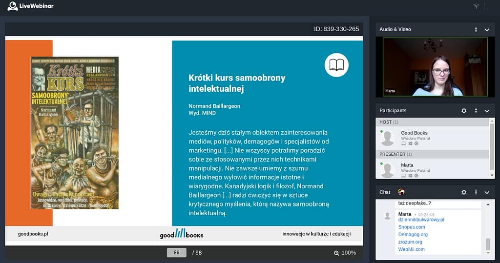 Szkolenie Fake newsy w bibliotece