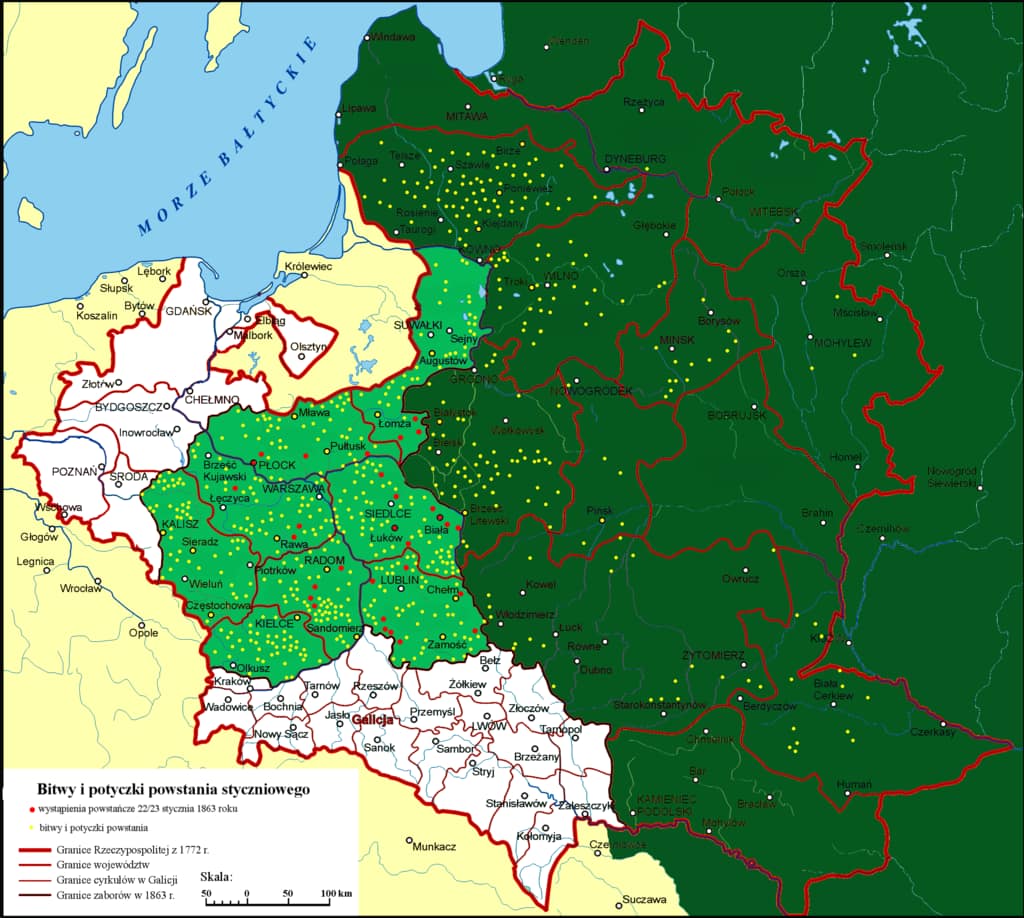 Powstanie Styczniowe - bitwy