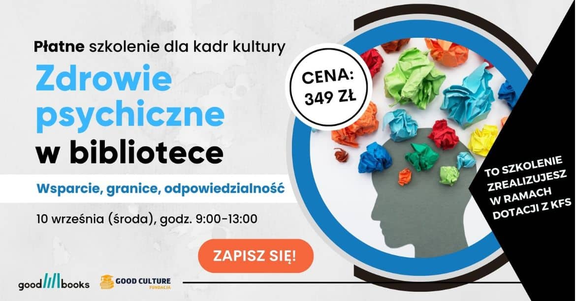 Zdrowie psychiczne w bibliotece - banner szkolenia online
