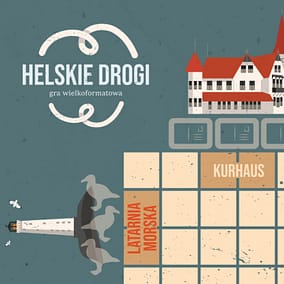 Fragment planszy gry wielkoformatowej "Helskie drogi"