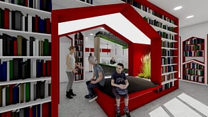 Wizualizacja: biblioteka OdNowa w Proszowicach