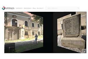 Zrzut ekranu z platformy Art Steps pokazujący wirtualną wystawę o lokalnej historii Letnicy