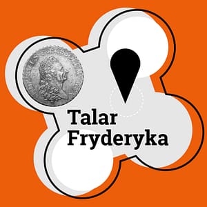grafika z tytułem mobilnej gry terenowa pt. talar fryderyka